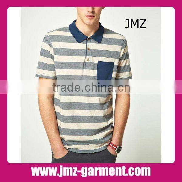 White red stripe long sleeve polo shirt