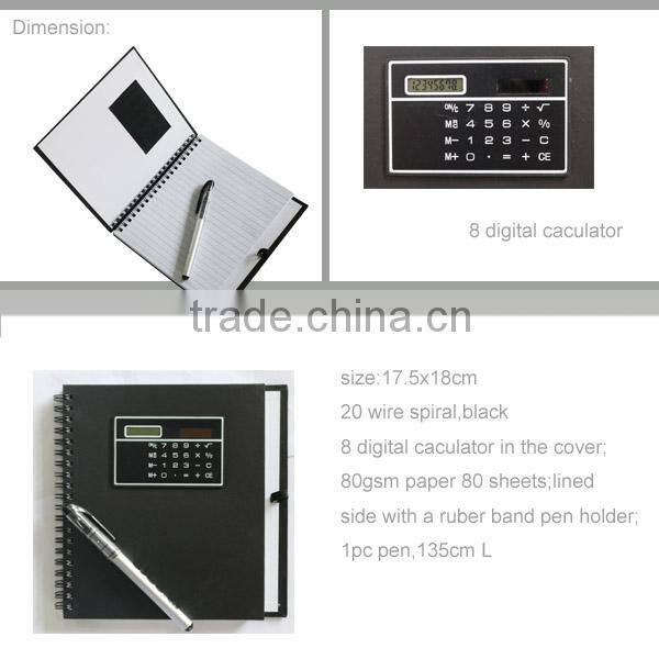 New Spiral notebook with calculator on cover