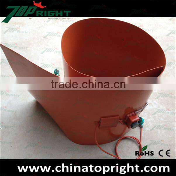 Flexible Spring Fixed Silicone Rubber Oil Tank Blanket Heater with Veclro and p