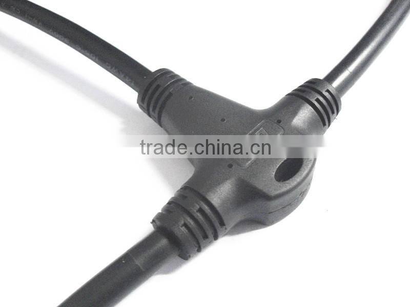 LED lighting 3-Way Molded Waterproof wire splitter T Connector