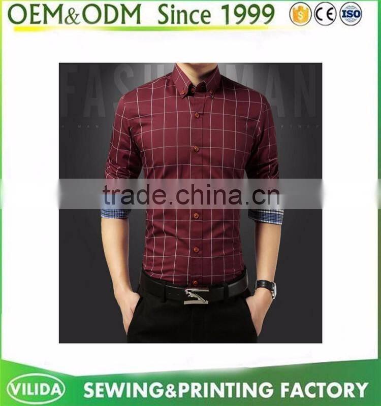 Guangzhou Factory Latest Men Plaid Casual Shirts Of Pictures
