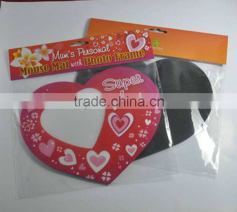 OEM photo insert mouse mat , full color printing photo frame mouse pad