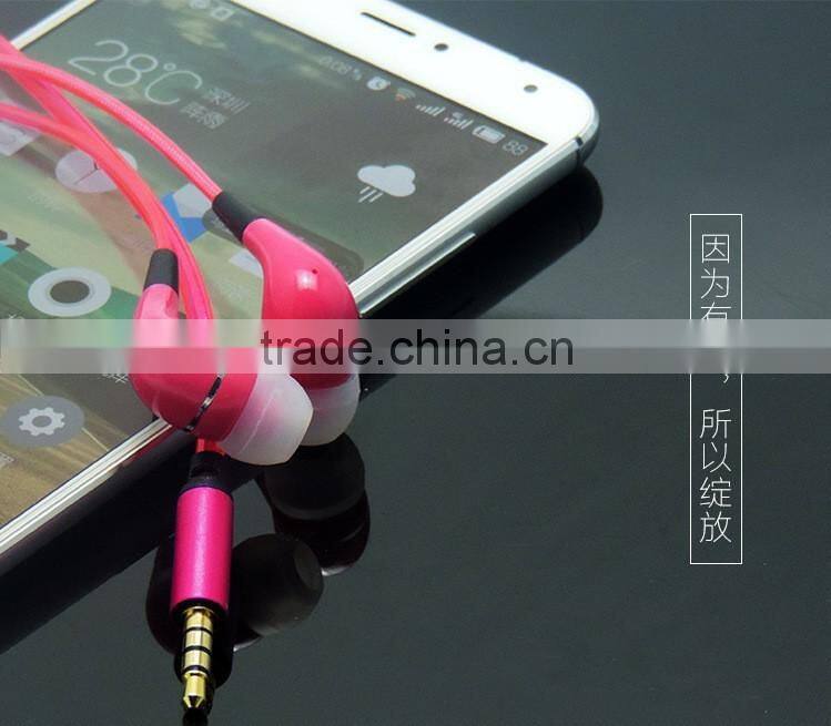 in ear crystal clear shiny earphone with led line