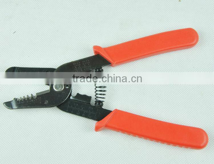Red Plastic Handle Locking 10-18 AWG Cable Wire Stripper Cutter Pliers Black