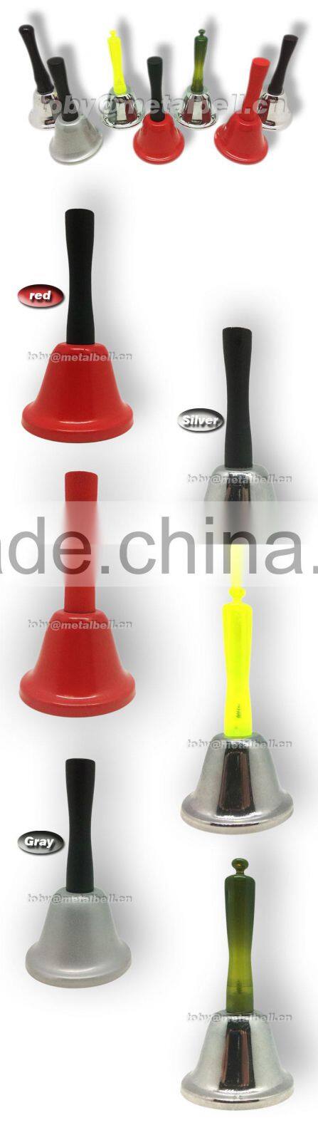Metal hand bell with wooden handle in custom color for celebration