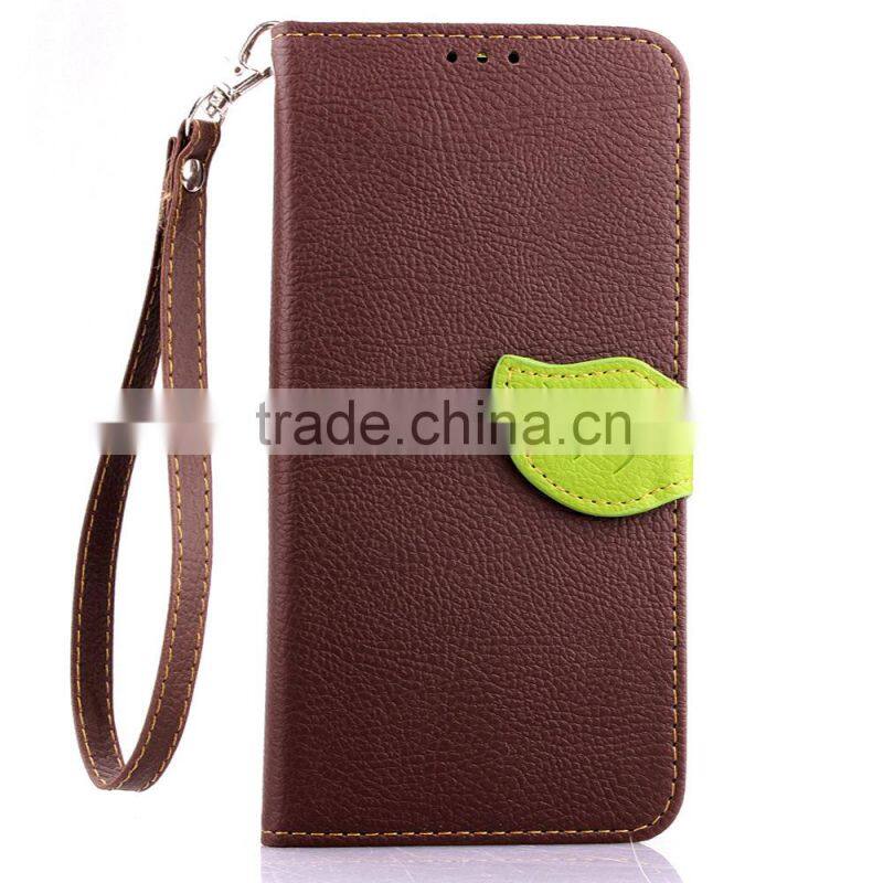 Original Leaf Buckle PU Leather Flip Wallet Stand Cover Case for Motorola Moto G3 with Lanyard