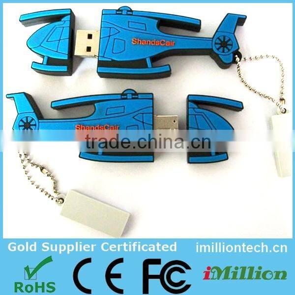 OEM promotional wholesale price helicopter shaped usb pendrive 4GB for promotion