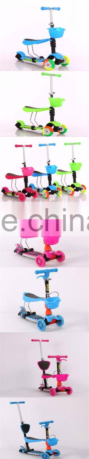 3 in1mini baby foot scooter with adjustable seat and O-Bar, Cheap kids kick scooter for 1-8 ages