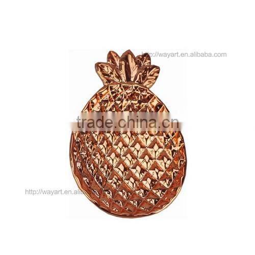 Decorative Gold Ceramic Pineapple canister