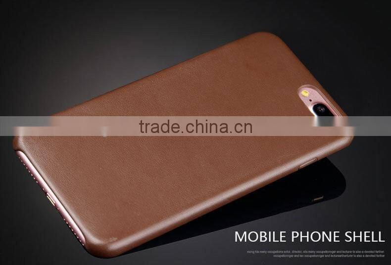 Ultra slim leather back cover for iPhone 7 plus, for iphone 7plus leather case