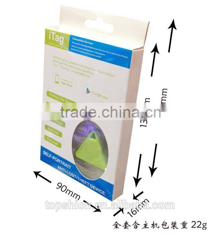 2015 new products mini portable bluetooth anti lost alarm with IOS and Android APP with triangle shape