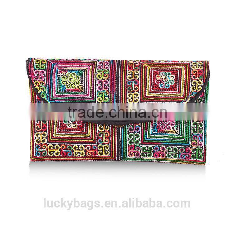 2015 new hmong ethnic canvas bag ladies cross-stitch evening bags