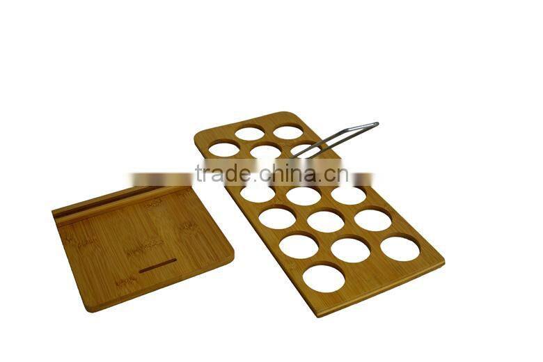 Collapsible Bamboo Kitchen Rack for Spice Bottles , Simple Design Spice Rack
