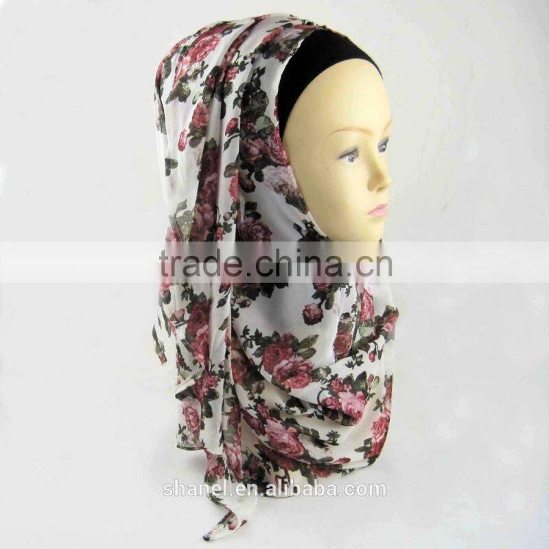 high quality chiffon printed scarf hijab