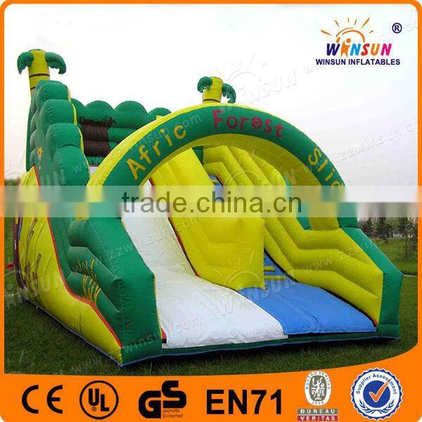 Hot!! rainforest theme WSS-022 inflatable fox slide game