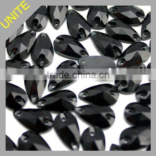 UNITE Clear Teardrop Sew-On Glass Stone Beads Rhinestones