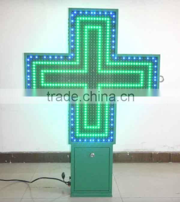 Green blue bicolor 48*48pixel outdoor P20 cross animation temperature led display