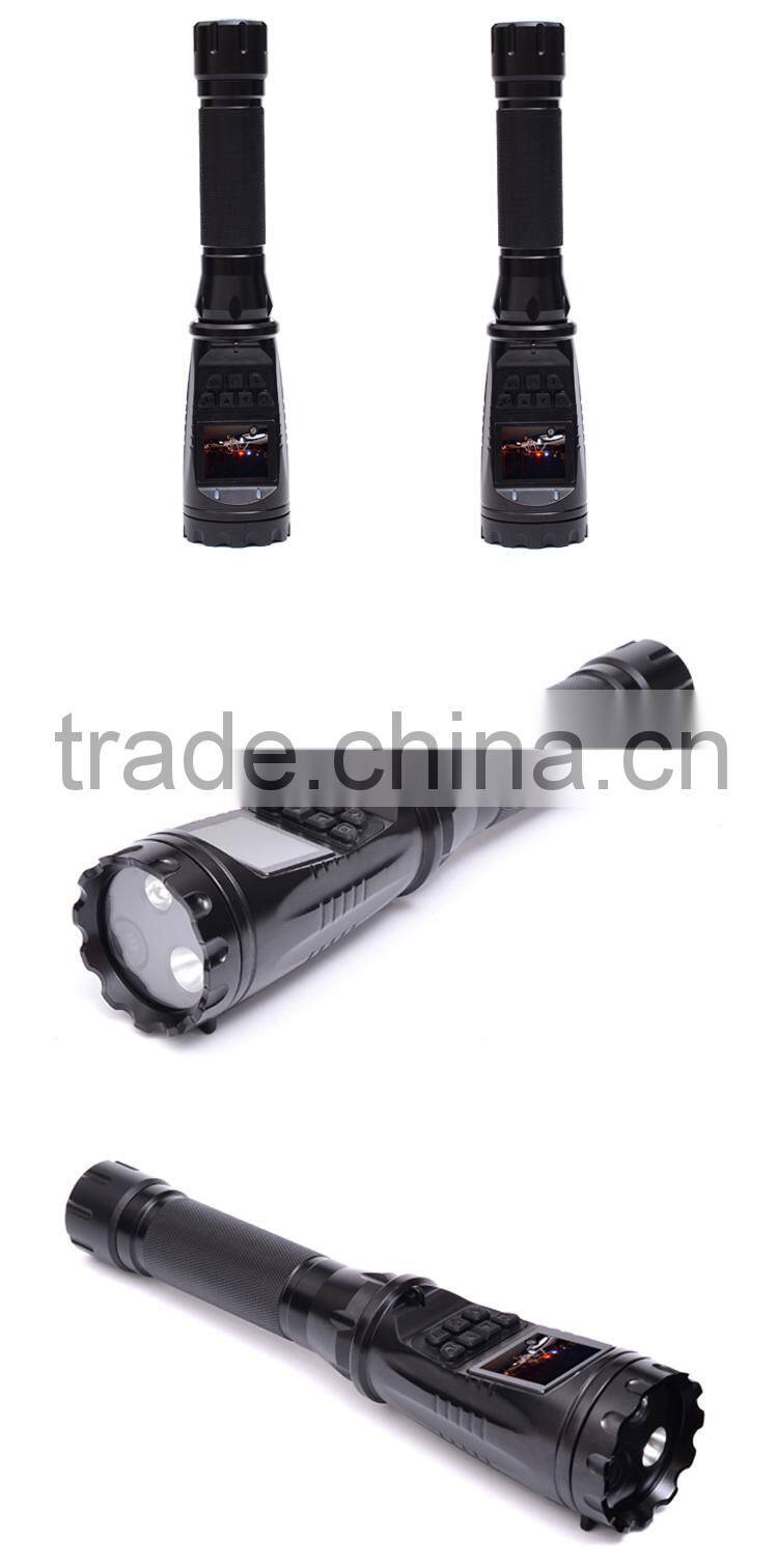 Battery capacity 8000mAh 16M 1080P police security led flashlight camera