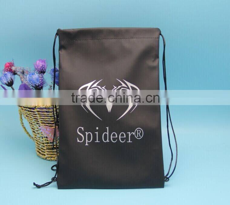 Recyclable custom printed waterproof drawstring wine bag with cord