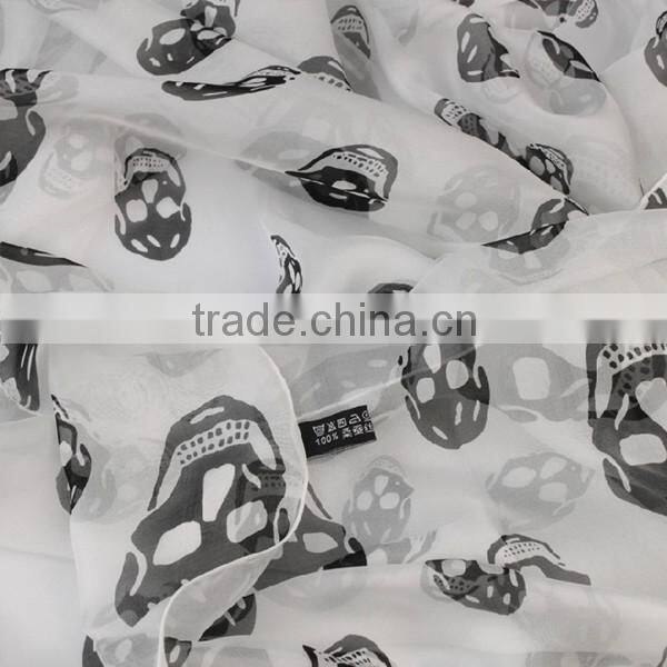 2014 Chiffon Skull Scarf Fashion Scarf