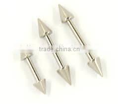 wholesale stainless steel straight eyebrow ring with spikes body jewelry