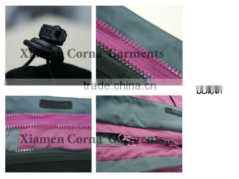 Women Pink Outdoor Winter Hiking Long Jacket