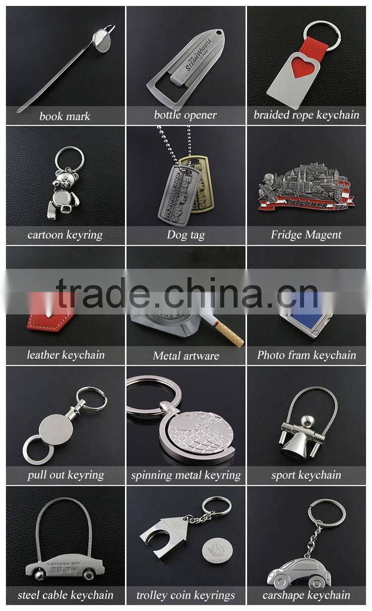 custom your logo red leather tassel keychain