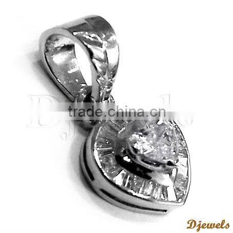 14K White Gold 0.65 Ct Diamond Pendant & White Gold Jewelry