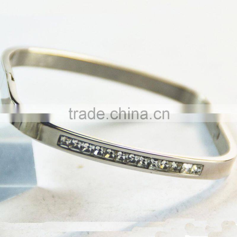 316L stainless steel bangles with diamonds for promotion