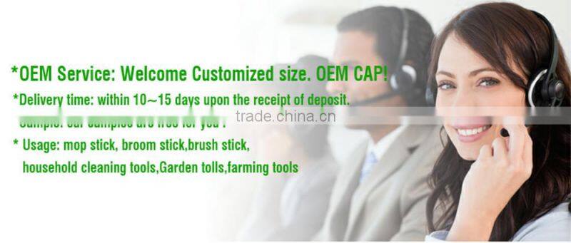 2016 Smooth surface natural shovel handles with plastic cap for sweeping tools