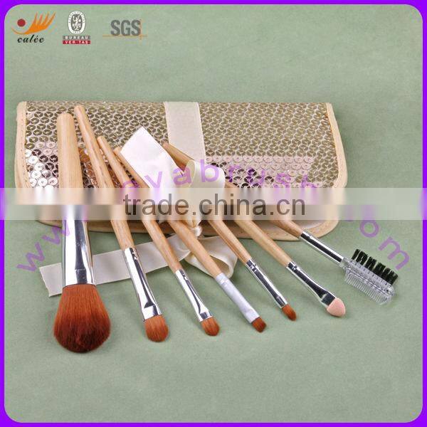 Factory surply, 7pcs Travel Cosmetic Brush set with pouch