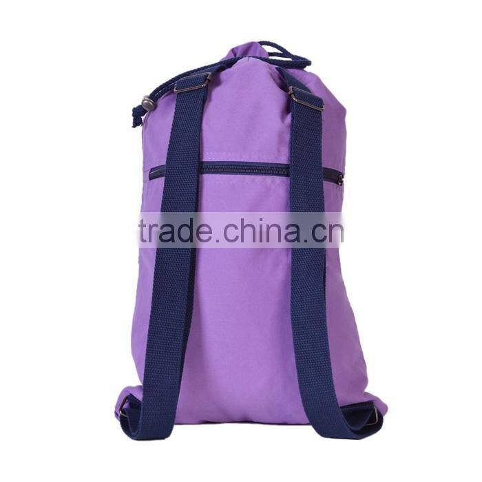 wholesale Promotional blank 100% Cotton Canvas Drawstring Backpack