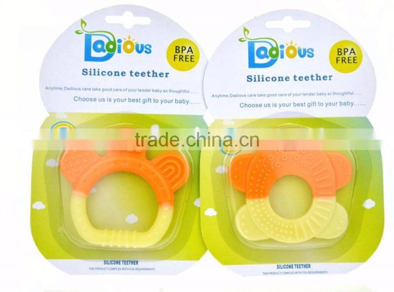 2016 Christmas Gift Funny Silicone Teethers Baby Teether Toys Chewy Baby Teether