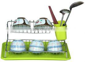 Metal Dish Rack with Plastic Tray