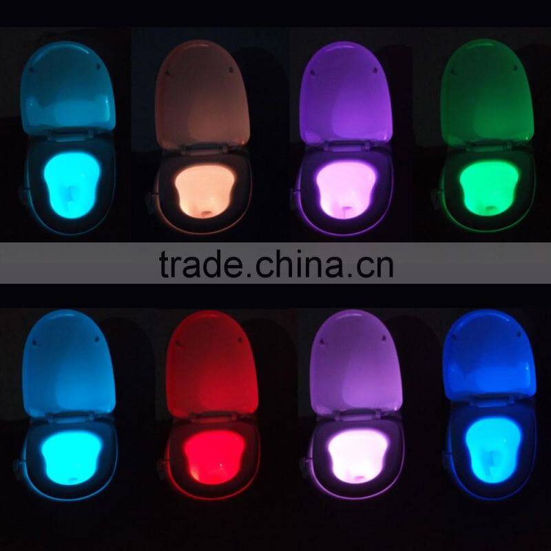 8 Colors LED Toilet Nightlight Motion Activated Light Sensitive Dusk to Dawn Battery-operated Lamp lamparas 3d tooth lamp