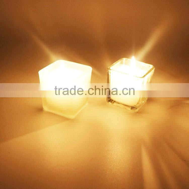 Square glass candles,colorful candles