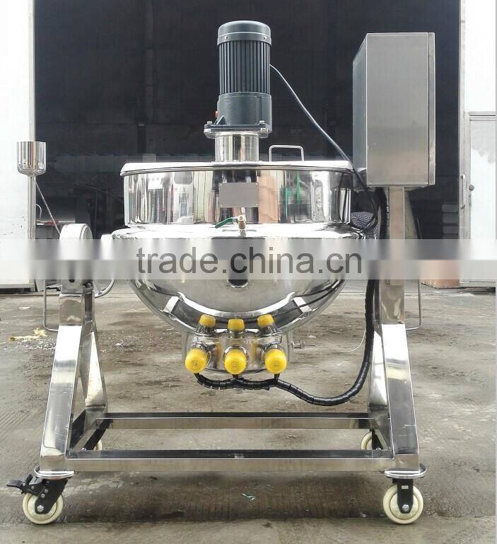 food cooking 100 liter industrial double jacketed electric pot stirrer