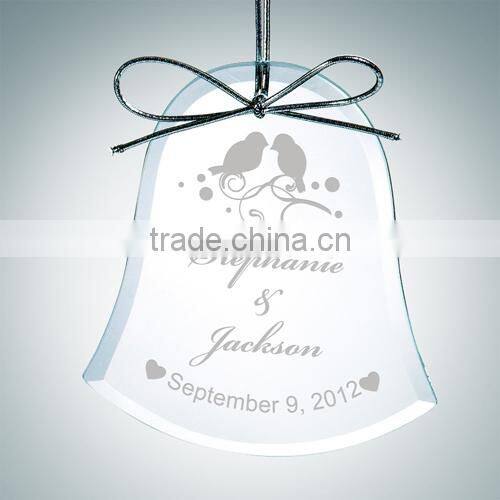 Pretty bell shape hanging glass christmas tree ornament