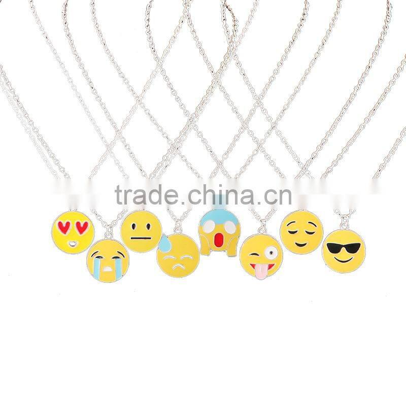 2016 Wholesale Handmake Fashion Stainless Steel Pendant Emoji Necklace Jewelry Manufacturer China