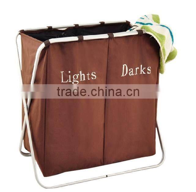 Hot Selling Metal Tube Folding Laundry Basket With Legs