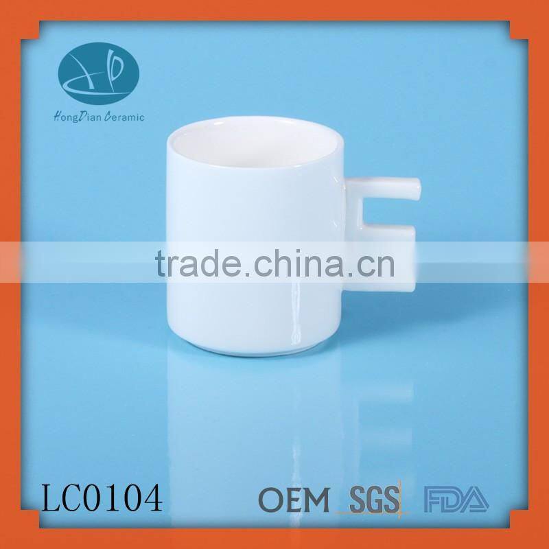 letter mug,promotion espresso mug with letter handle