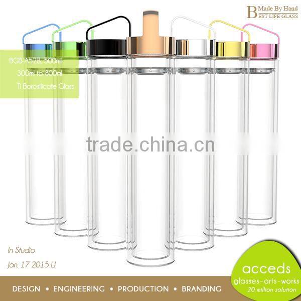 Low MOQ! BPA Free Sports Hot Glass Fruit Infuser Water Bottle