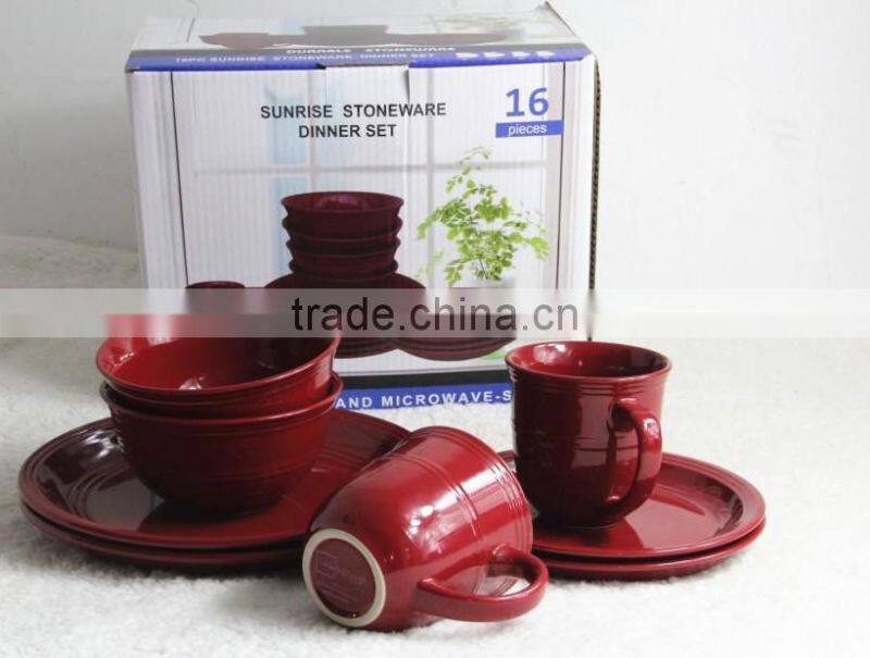 Stock 16pcs stoneware dinner set