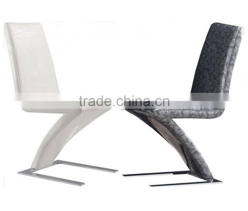 modern Z shape leather cover dining chair