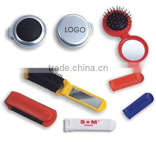 travel pocket hair comb mirror