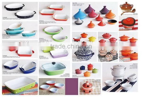 ceramic glaze bakerware with lid, Rectangle Oval Square Round Roaster