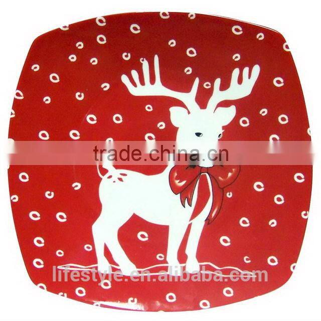 Red Square Dinnerware Sets,Cheap Deer Design Tableware Set