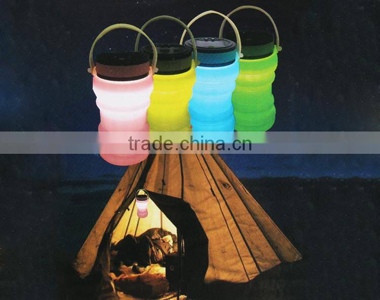 New design outdoor camping foldable rechargeable silicon portable solar lamp