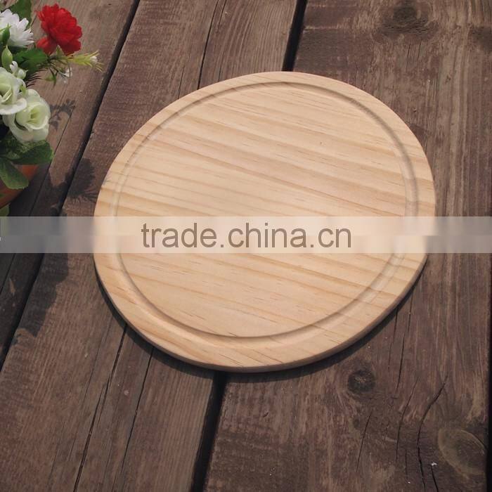 eco-friendly round solid wood cutting board for serving food