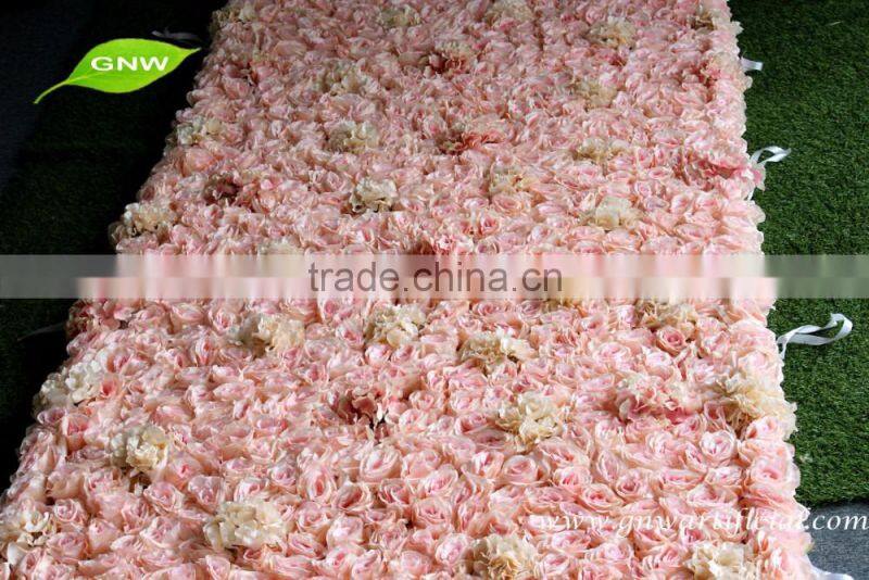 GNW FLW1607002-CL Cheap wedding stage decoration artificial flower wall cloth with rose
